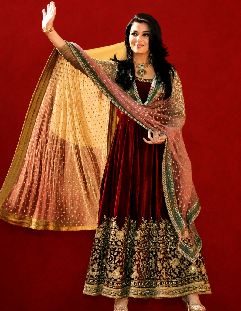 Aishwarya Rai Inspired Maroon Velvet Anarkali Gown - FIND5STAR