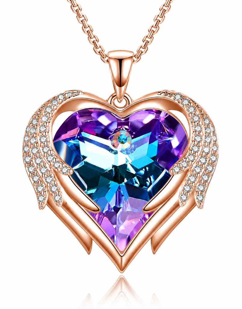 Praelinos Angel Wing Heart Necklace - FIND5STAR