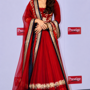 Bollywood Star Luxury Red & Gold Embroidered Gown - FIND5STAR